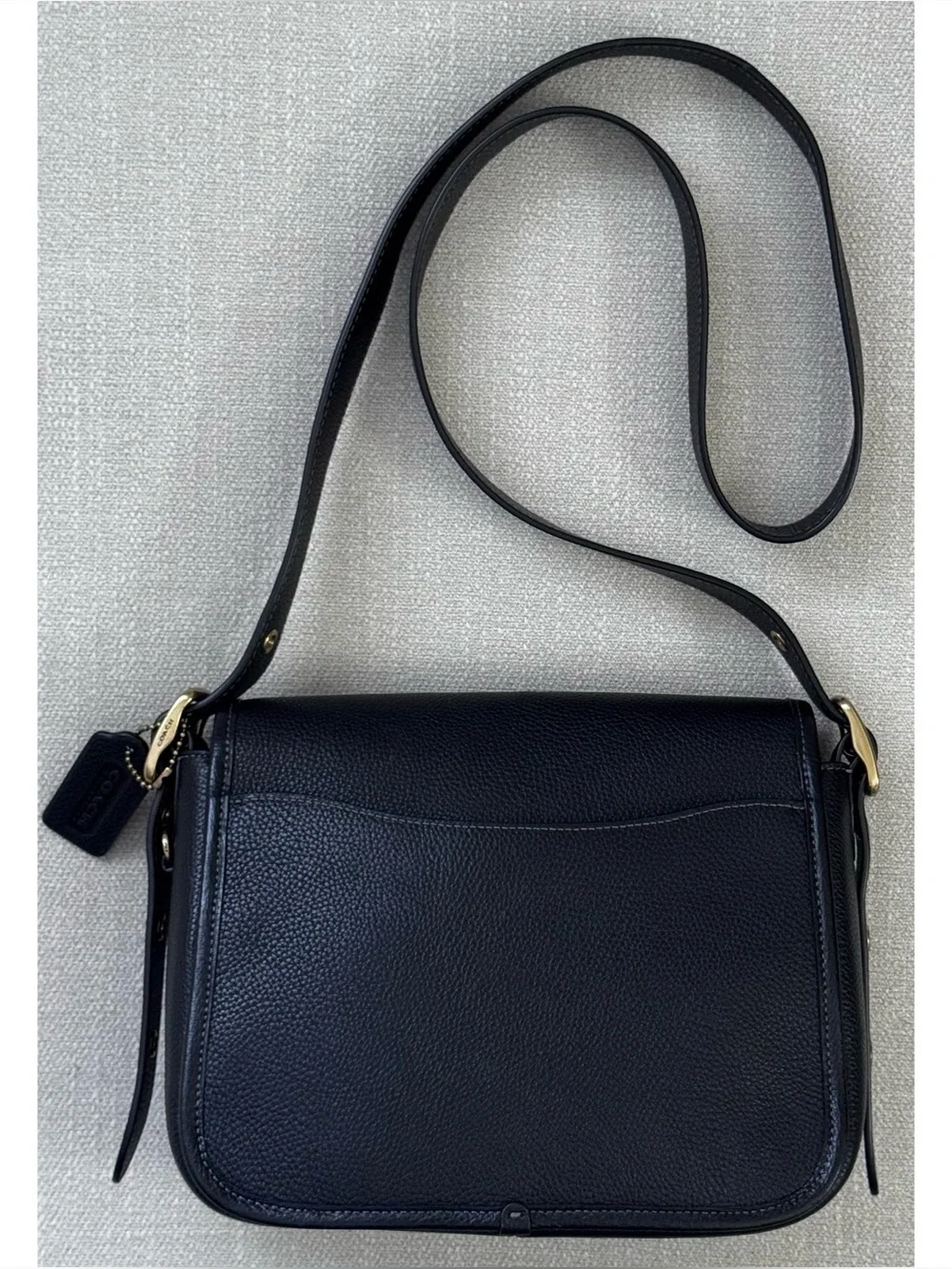COACH Rambler BLACK Pebble Leather Crossbody Bag - Picture 5 of 15